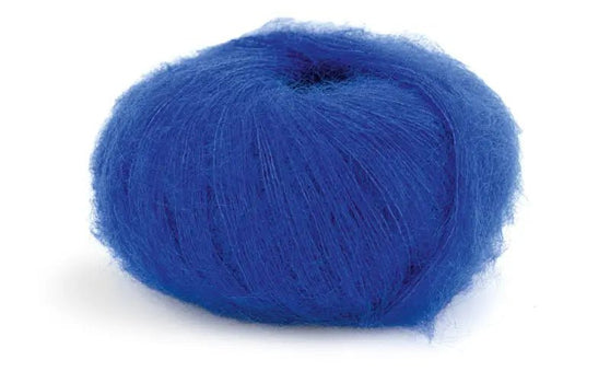 Mohair yarn a blue ball from Knit With Me