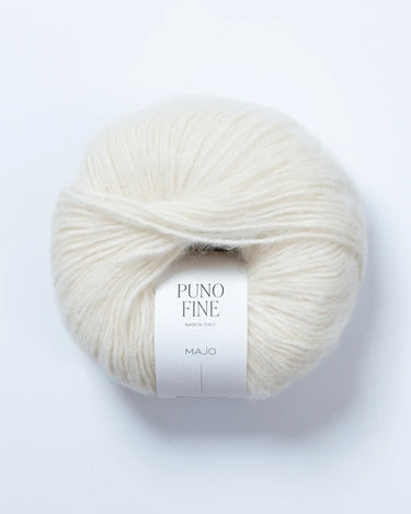Puno Fine by Majo Garn | Luxurious Alpaca & Cotton Yarn, Colour: Ivory 100, Shop Puno Fine by Majo Garn—a luxurious blend of baby alpaca, merino, and cotton. Lightweight, soft, ethical, and perfect for delicate knitting projects, Knit With Me