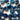 Blue buttons with a marbled pattern on a white background