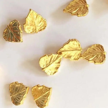 15mm buttons gold colour leaves (I9) - Knit With Me