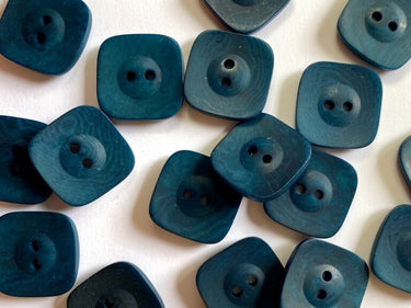 18mm Dark Teal Rounded Square Buttons (N7) in option at Knit With Me yarn shop