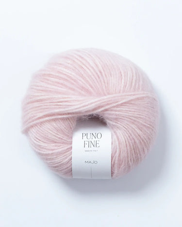 Puno Fine by Majo Garn | Luxurious Alpaca & Cotton Yarn, Colour: Baby Pink 201, Shop Puno Fine by Majo Garn—a luxurious blend of baby alpaca, merino, and cotton. Lightweight, soft, ethical, and perfect for delicate knitting projects, Knit With Me