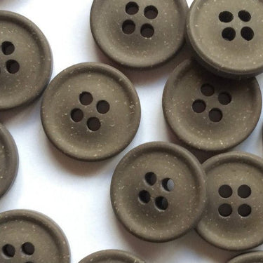 20mm Dusty Brown Matt Recycled Button (L9)_Knit With Me