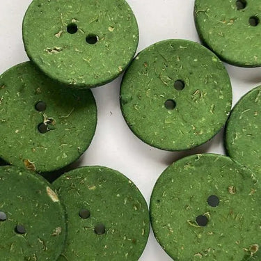 22mm green eco textured buttons (D9) - Knit With Me