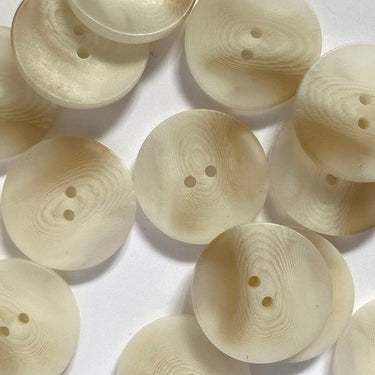 25mm Off White Light Brown Bio resin Buttons (L7) in option at Knit With Me yarn shop