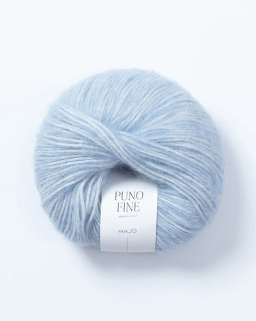 Puno Fine by Majo Garn | Luxurious Alpaca & Cotton Yarn, Colour: Sky 514, Shop Puno Fine by Majo Garn—a luxurious blend of baby alpaca, merino, and cotton. Lightweight, soft, ethical, and perfect for delicate knitting projects, Knit With Me