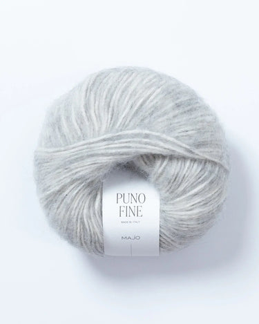 Puno Fine by Majo Garn | Luxurious Alpaca & Cotton Yarn, Colour: Soft Grey 604, Shop Puno Fine by Majo Garn—a luxurious blend of baby alpaca, merino, and cotton. Lightweight, soft, ethical, and perfect for delicate knitting projects, Knit With Me