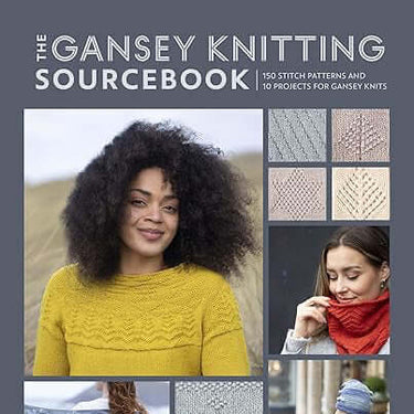 Cover of The Gansey Knitting Sourcebook by Di Gilpin & Sheila Greenwell featuring knitted patterns.