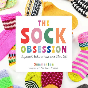 Cover of Sock Obsession by Summer Lee featuring colorful sock designs.