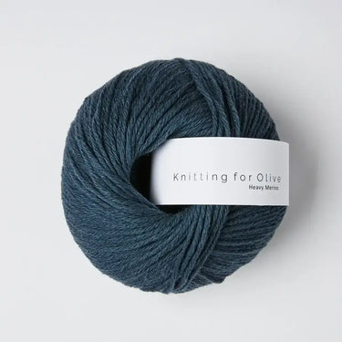 Dark teal Knitting for Olive Heavy Merino ball, 100% Merino wool, soft and natural texture, eco-friendly New Zealand wool.