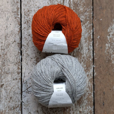 Wolfie Hat Kit | Colourwork Knitting Kit, Colour: Classic Kit 1 - Fusian/Poivre Blanc, Knitted hat kit, includes Ulysse Merino yarn and knitting pattern. A great knitting kit if you want to make your own wooly hat, a knitting hat kit at its best. , Knit W