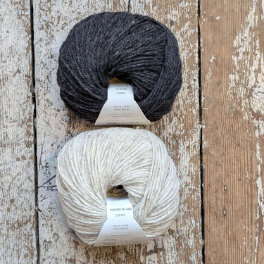 Wolfie Hat Kit | Colourwork Knitting Kit, Colour: Classic Kit 1 - Fusian/Poivre Blanc, Knitted hat kit, includes Ulysse Merino yarn and knitting pattern. A great knitting kit if you want to make your own wooly hat, a knitting hat kit at its best. , Knit W