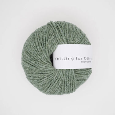 Knitting for Olive Heavy Merino yarn in light green color, made from 100% Merino wool from New Zealand.