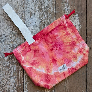 Ice dyed large Craft Project Bag with unique design and interior pockets, ideal for organizing craft supplies.