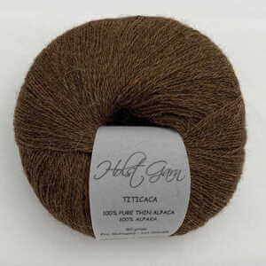 Holst Garn | Titicaca Yarn | Lace Weight Alpaca Wool, Colour: Mahogany, Soft lace weight alpaca yarn—Titicaca is perfect for shawls, baby knits or as a carry-along. Ideal knitting wool UK with stunning colour range., Knit With Me
