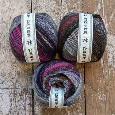 Noro | Ito | Colour Changing Yarn Barrels, colour: Budo 75, Ito is a slubby, worsted weight yarn. 100% wool yarn wound into BIG 200 gram barrels. Ito from Noro will never stop pleasing with this colour changing yarn., Knit With Me