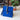 Hide & Hammer | #08 Project Bag | Stylish Storage on the Go, Color: Electric Blue + Electric Blue Straps, Roll-top canvas & leather knitting bag with pockets & handle. Knit on the go with adjustable storage, removable straps, and handcrafted UK quality.,