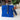 Hide & Hammer | #08 Project Bag | Stylish Storage on the Go, Color: Electric Blue + Electric Blue Straps, Roll-top canvas & leather knitting bag with pockets & handle. Knit on the go with adjustable storage, removable straps, and handcrafted UK quality.,