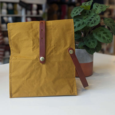 Hide & Hammer | Large 03 Project Bag | Premium Knitting Bag , Color: Tartan + Black Straps, This canvas and leather knitting bag perfectly combines form and function. Its internal pockets are great for a sweater but not so bulky that you lose a shawl., Kn