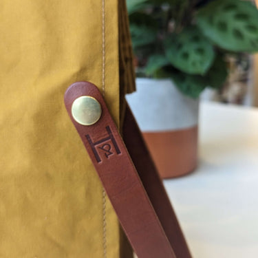 Hide & Hammer | Large 03 Project Bag | Premium Knitting Bag , Color: Tartan + Black Straps, This canvas and leather knitting bag perfectly combines form and function. Its internal pockets are great for a sweater but not so bulky that you lose a shawl., Kn