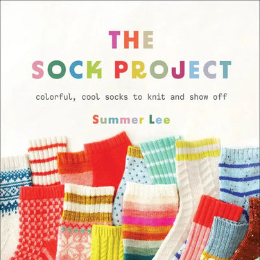 Cover of 'The Sock Project' by Summer Lee featuring colorful knit socks on a white background.