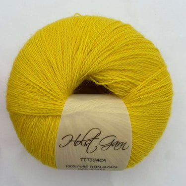 Titicaca lace weight alpaca yarn by Holst Garn in Lemon
