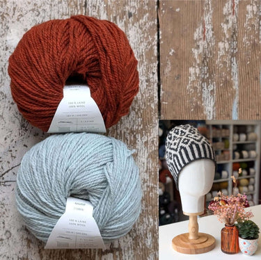 Wolfie Hat Kit | Colourwork Knitting Kit, Colour: Kit 3 - Erable/Sauge, Knitted hat kit, includes Ulysse Merino yarn and knitting pattern. A great knitting kit if you want to make your own wooly hat, a knitting hat kit at its best. , Knit With Me