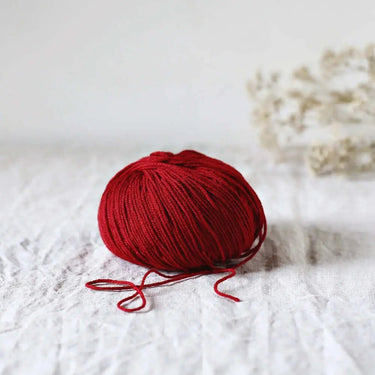 De Rerum Natura | Albertine Yarn | 4 Ply Merino Silk, Color: Coquelicot, Luxurious 4 ply merino silk yarn—Albertine is soft, drapey & perfect knitting wool UK for lace, baby knits & garments worn next to skin, Knit With Me