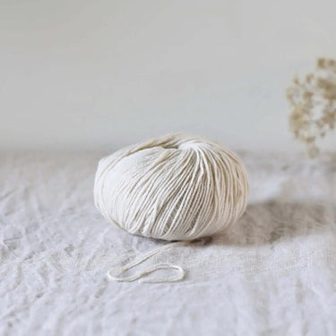 De Rerum Natura | Albertine Yarn | 4 Ply Merino Silk, Color: Orgeat, Luxurious 4 ply merino silk yarn—Albertine is soft, drapey & perfect knitting wool UK for lace, baby knits & garments worn next to skin, Knit With Me