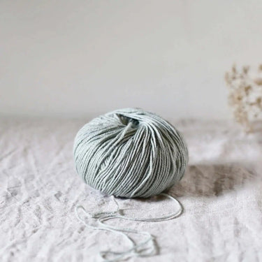 De Rerum Natura | Albertine Yarn | 4 Ply Merino Silk, Color: Sauge, Luxurious 4 ply merino silk yarn—Albertine is soft, drapey & perfect knitting wool UK for lace, baby knits & garments worn next to skin, Knit With Me