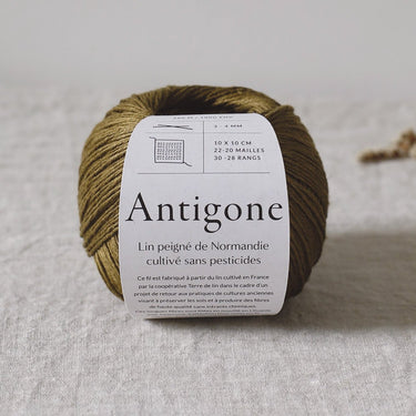 Antigone | De Rerum Natura Linen Yarn in Bronze option at Knit With Me yarn shop