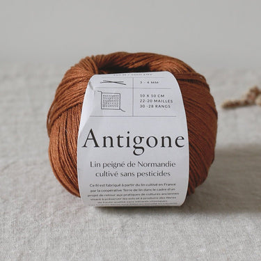 Antigone | De Rerum Natura Linen Yarn in Pain d'epieces option at Knit With Me yarn shop