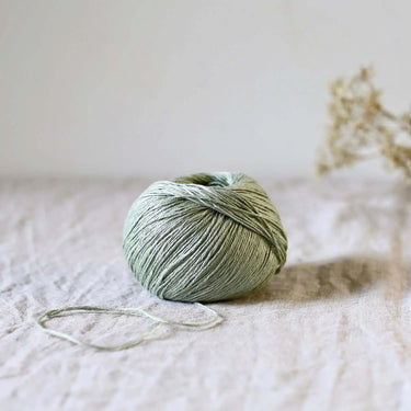 De Rerum Natura | Antigone Yarn | Silky Linen for Summer, Colour: Amande, De Rerum Natura Antigone is 100% linen yarn with a silky, cool feel. Perfect for summer knits like tops and cardigans. Naturally grown flax. Shop eco yarns now, Knit With Me