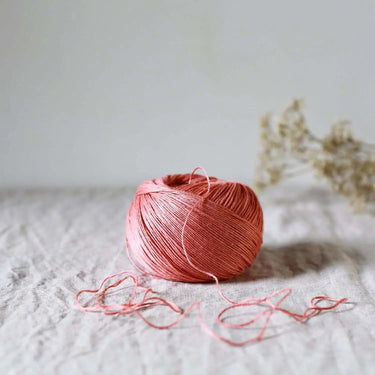 De Rerum Natura | Antigone Yarn | Silky Linen for Summer, Colour: Pamplemousse, De Rerum Natura Antigone is 100% linen yarn with a silky, cool feel. Perfect for summer knits like tops and cardigans. Naturally grown flax. Shop eco yarns now, Knit With Me