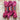 Three skeins of A&P Lace Silk Mohair yarn in vibrant pink hues, its luxurious fluffiness and hand-dyed unique colors.