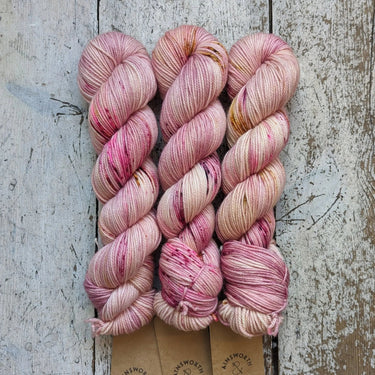 A&P Plump Sock DK Yarn | Hand-Dyed Merino Nylon Blend, Color: Rosy Tiger, Ainsworth & Prin's A&P Plump Sock DK is a soft, hand-dyed yarn of 80% superwash merino & 20% nylon. 100g skein, 243m. Ideal for socks, hats & more., Knit With Me