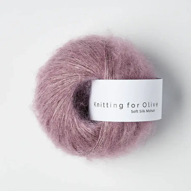 Knitting For Olive | Soft Silk Mohair, colour: Artichoke Purple, A luxurious mohair yarn blend. Finest Kid Mohair and Mulberry silk fingering yarn. This yarn is incredible held double or with Knitting For Olive Merino, Knit With Me
