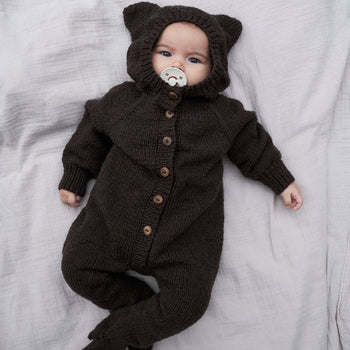 Baby Bear Suit Knitting Kit | Pattern and Yarn in option at Knit With Me yarn shop