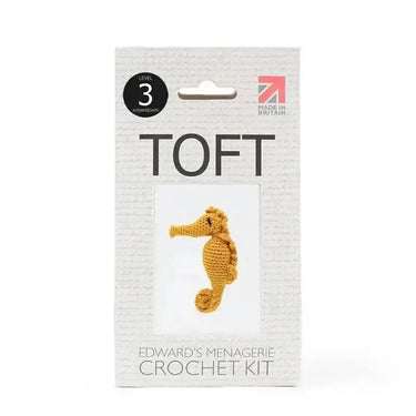 TOFT | Blanche the Seahorse | Mini Crochet Kit UK, , Crochet Blanche the Seahorse with TOFT's mini kit. Includes wool, hook & stuffing—an intermediate UK amigurumi gift from Edward’s Menagerie, Knit With Me