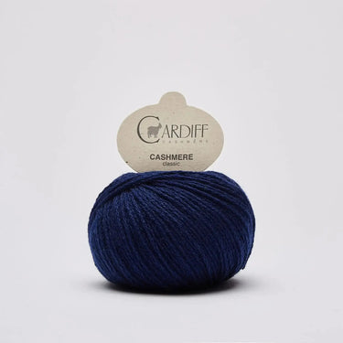 Cardiff Cashmere Classic | Sport / DK Yarn yarn ball in 638 INDACO colour with simple background