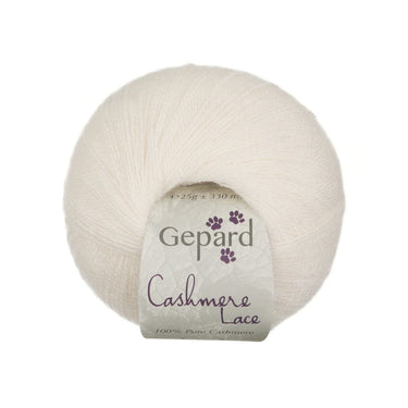 Cashmere Lace 100 percent cashmere yarn by Gepard Garn in 101 Off-White