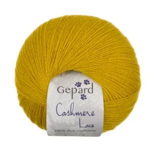 Cashmere Lace by Gepard | 100% luxurious cashmere in 131 Mustard option at Knit With Me yarn shop