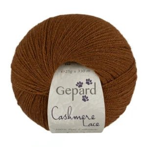 Cashmere Lace by Gepard | 100% luxurious cashmere in 164 Roasted Chestnut option at Knit With Me yarn shop