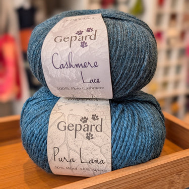 Cashmere Lace by Gepard | 100% luxurious cashmere on tray at Knit With Me yarn shop