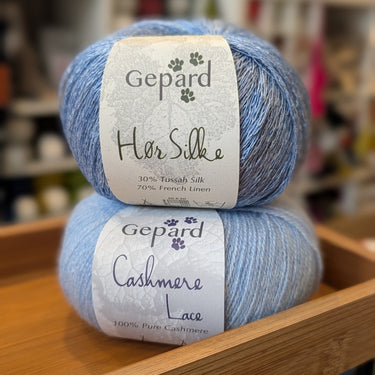 Cashmere Lace by Gepard | 100% luxurious cashmere on tray at Knit With Me yarn shop