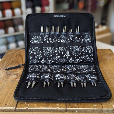 ChiaoGoo | Twist Interchangeable Set | Precision Steel Tips, Needle Length: 4", ChiaoGoo Twist Interchangeable Sets include smooth lace tips & memory-free red cables in a zip pouch—perfect for every project. Available in 4" & 5" sets., Knit With Me