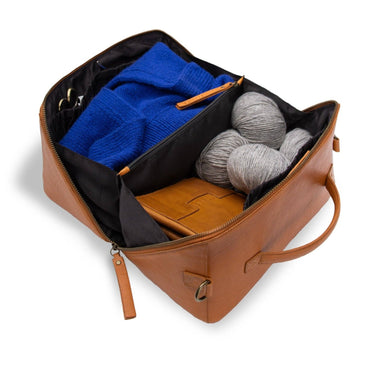 Cleo midi Project Bag | muud premier knitting accessories in Whisky option at Knit With Me yarn shop