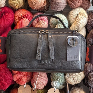 Cleo Project Bag | muud premier knitting accessories in Black option at Knit With Me yarn shop