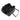 Black leather bag with a shoulder strap on a white background