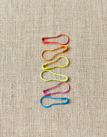 Cocoknits | Opening Stitch Markers | Flexible Row Tracking, , Steel opening stitch markers in rainbow colours. Clip onto stitches or needles to track rows, increases & pattern repeats. Magnetic & ideal for any project., Knit With Me